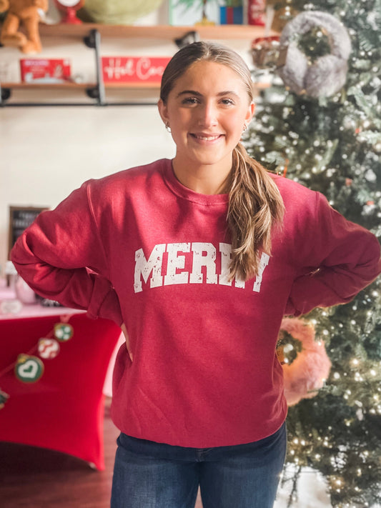 Merry Heather Red Crewneck